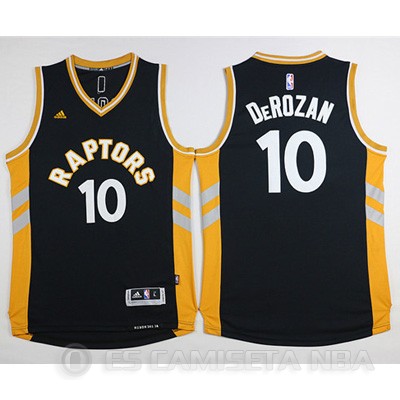 Camiseta Derozan#10 Toronto Raptors Negro Oro - Haga un click en la imagen para cerrar